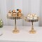 2 pcs 12" and 10" Gold Round Metal Cake Stand Mirror Top Wedding Decorations